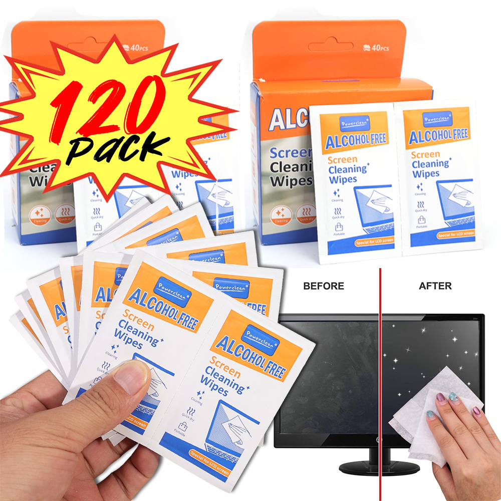 Monitor Cleaning Kit - 10-120枚入り使い捨てポータブルLCDスクリーンクリーニングワイプ - タブレット、ラップトップ、携帯電話、テレビ、車、モニター用の乾湿両用スクリーンワイプ