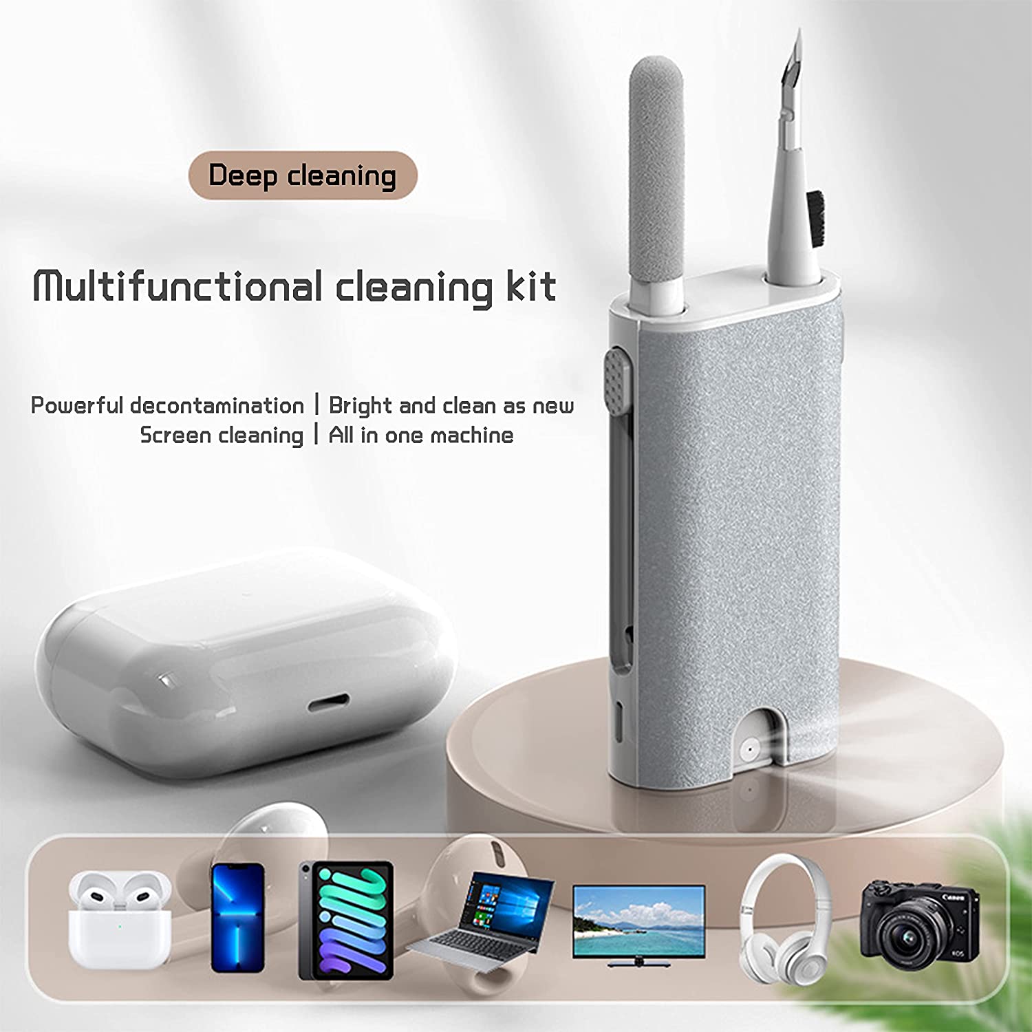Monitor Cleaning Kit - 5 in 1 イヤホンクリーナーブラシキットカメラ電話タブレットラップトップテレビ画面クリーニングツールヘッドセットクリーニングペン Airpod Pro
