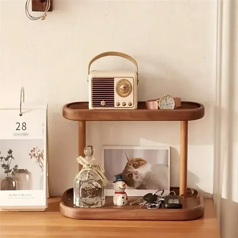 Desk Setup Productivity - ホット木製収納棚 2 段デスクトップオーガナイザー棚デスクディスプレイラックデスクトップドレッシングテーブル化粧品収納ラック YUZI