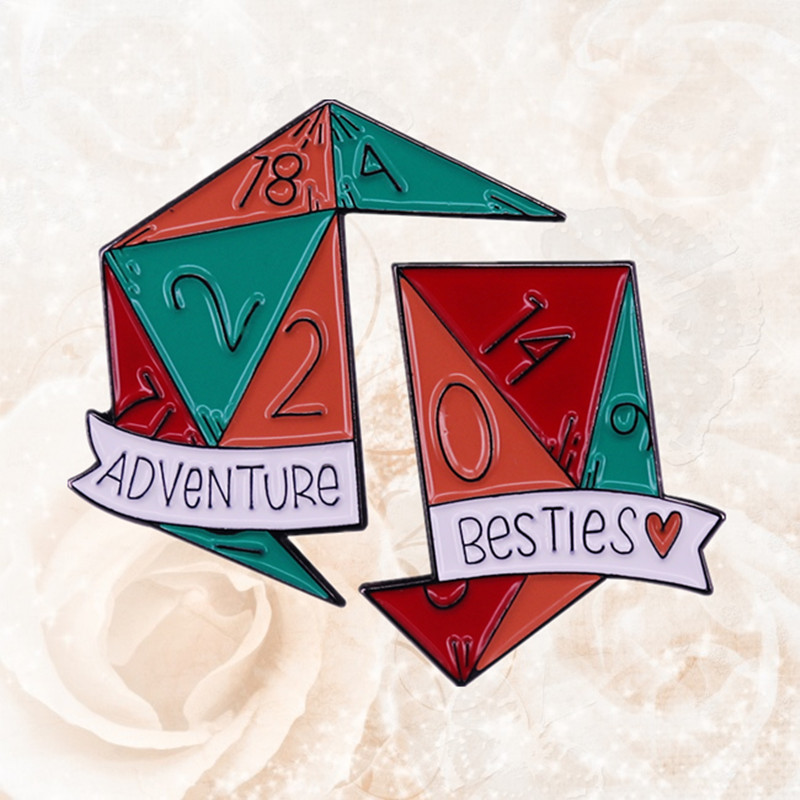 Desk Setup Game - Dd & d dnd rpg d20男の子の友情エナメルピン卓上ゲームテーブルトップの親友のギフトブローチ