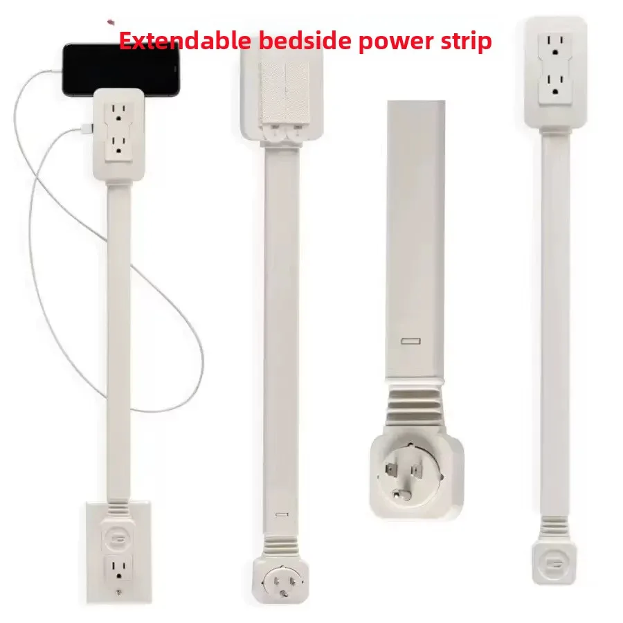 Power Strip Flat - ソファの背もたれ/ナイトスタンド/デスク用の回転式コンセント付き省スペースフラットプラグ電源タップ、もう配線の乱雑さはなくなります
