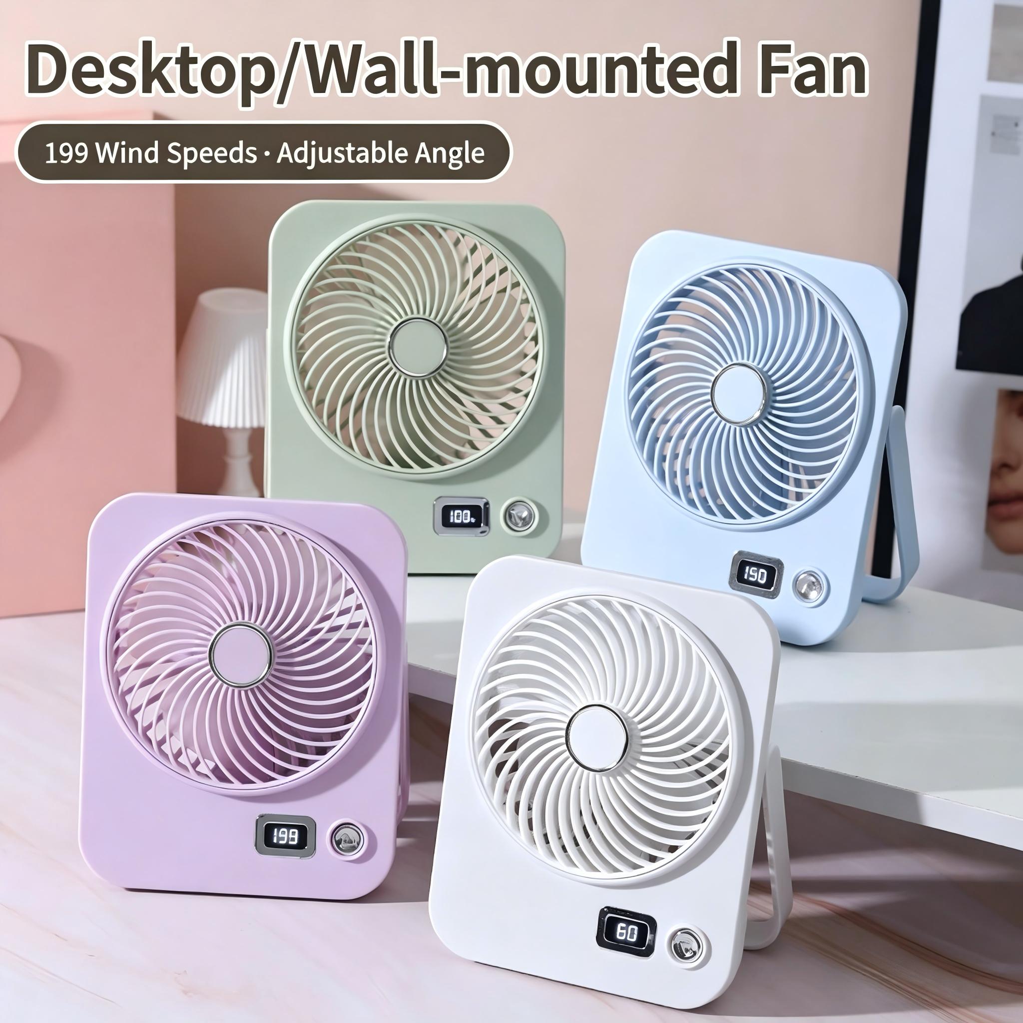 Desk Setup Essentials - 小型卓上扇風機 パーソナルファン 長時間バッテリー オフィス用 静音 ミニデスクトップファン