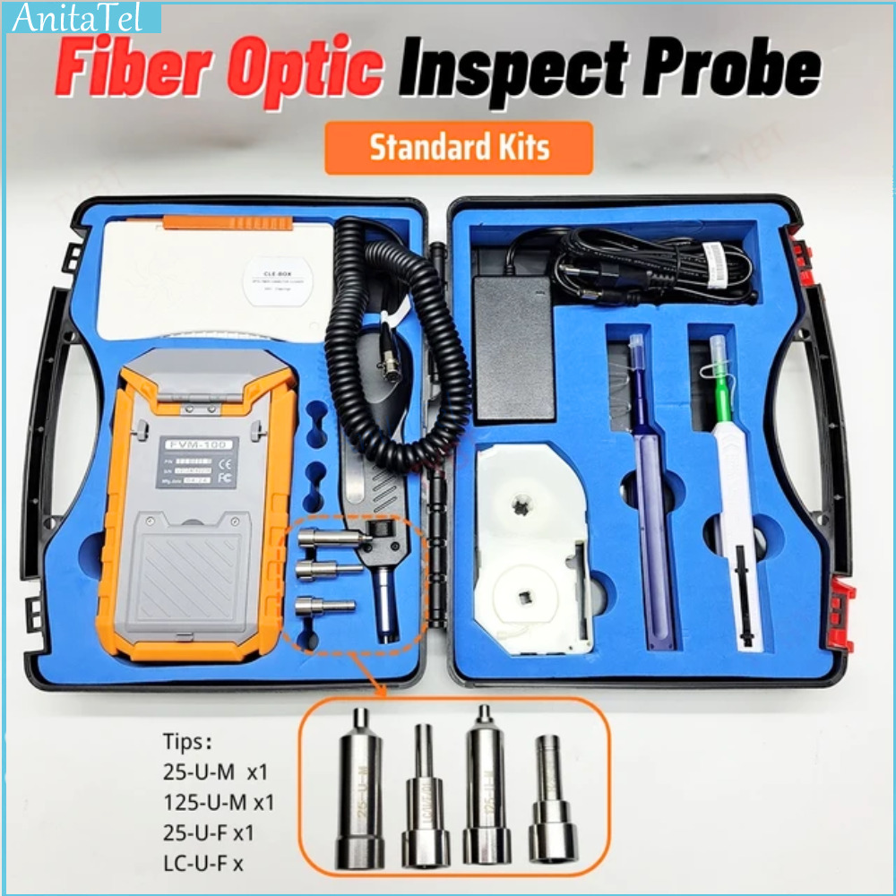 Monitor Cleaning Kit - 光ファイバー顕微鏡検査プローブ,ffmプローブサポート,upcおよびapc,3.5インチディスプレイ,モニター,検査員用クリーニングキット