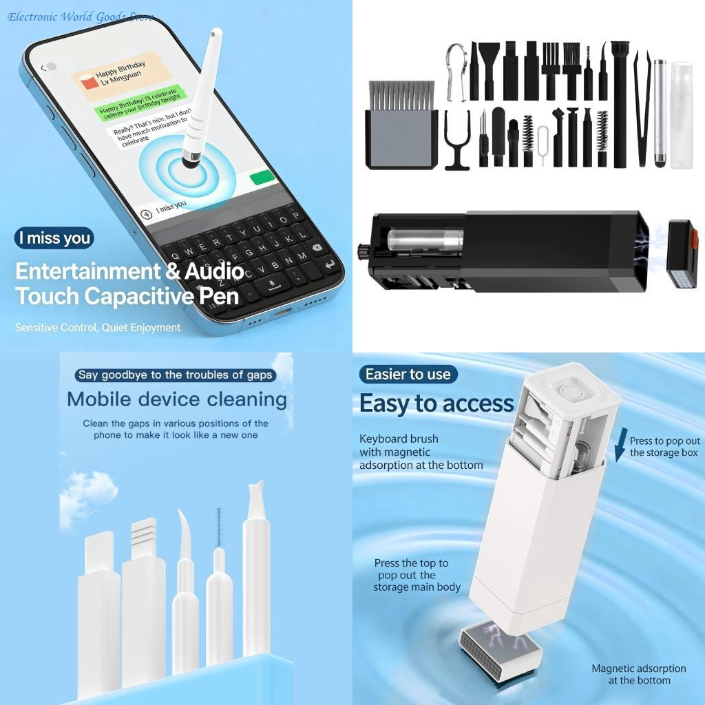 Monitor Cleaning Kit - A3PD 32 個コンポーネントクリーニングキットコンピュータモニター電話やカメラレンズからほこりを除去するため