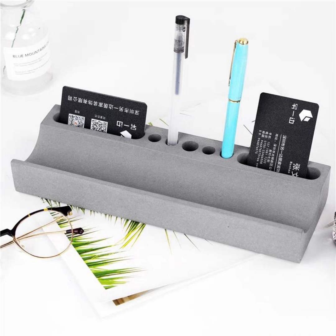 Desk Setup Shelf - 長い電話棚ペンホルダーコンクリート収納ボックスシリコーン型 DIY 石膏クラフトデスク装飾セメント粘土容器型