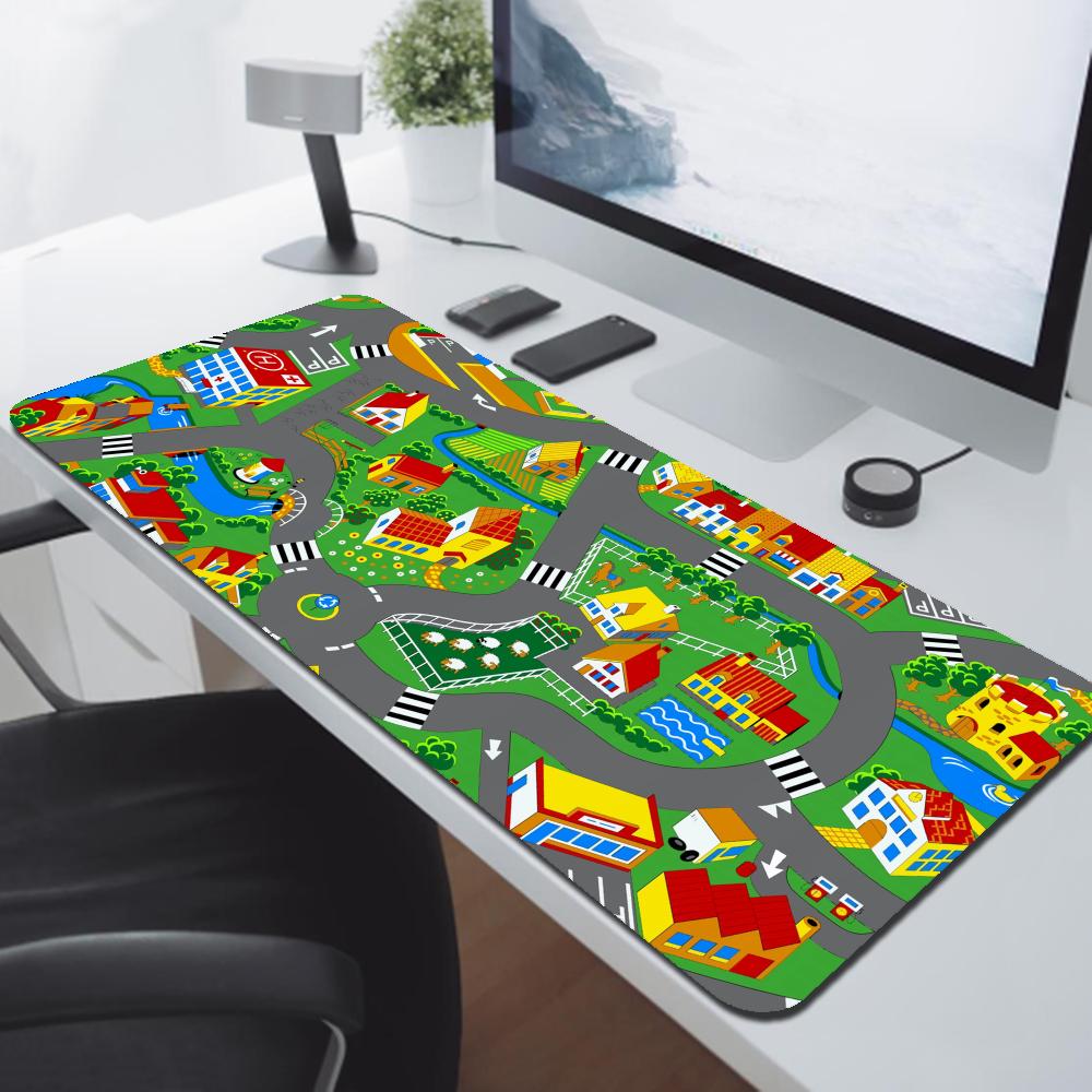 PCゲームセットアップアクセサリーシティロード漫画マウスパッ - Desk Setup Game のレビューと価格