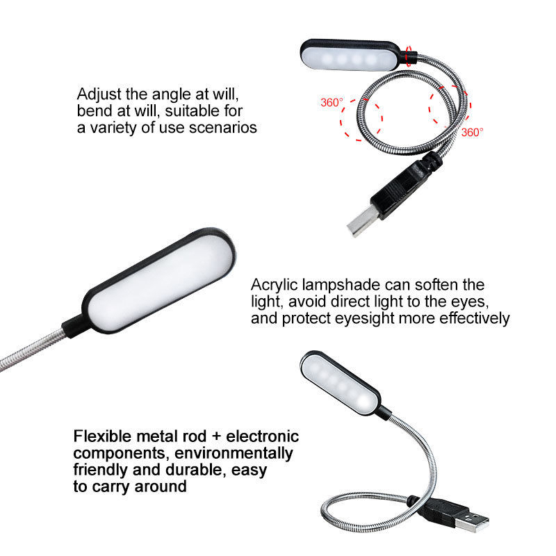ミニ 4 LED ブックランプポータブル USB 読書ナイト - Desk Setup For Laptop のレビューと価格