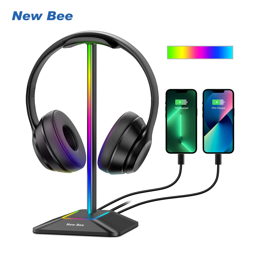 新しい Bee Z8 RGB ヘッドフォンスタンドホルダー  - Gaming Setup Desk のレビューと価格
