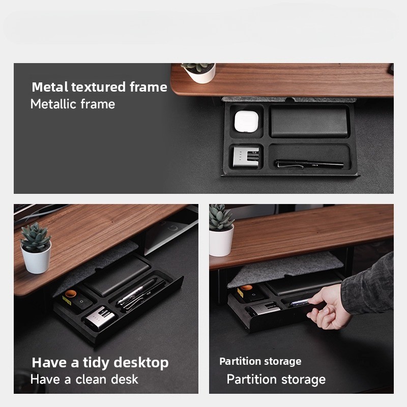 モニタースタンドライザー収納引き出しオフィスデスクオーガナイ - Desk Setup Shelf のレビューと価格