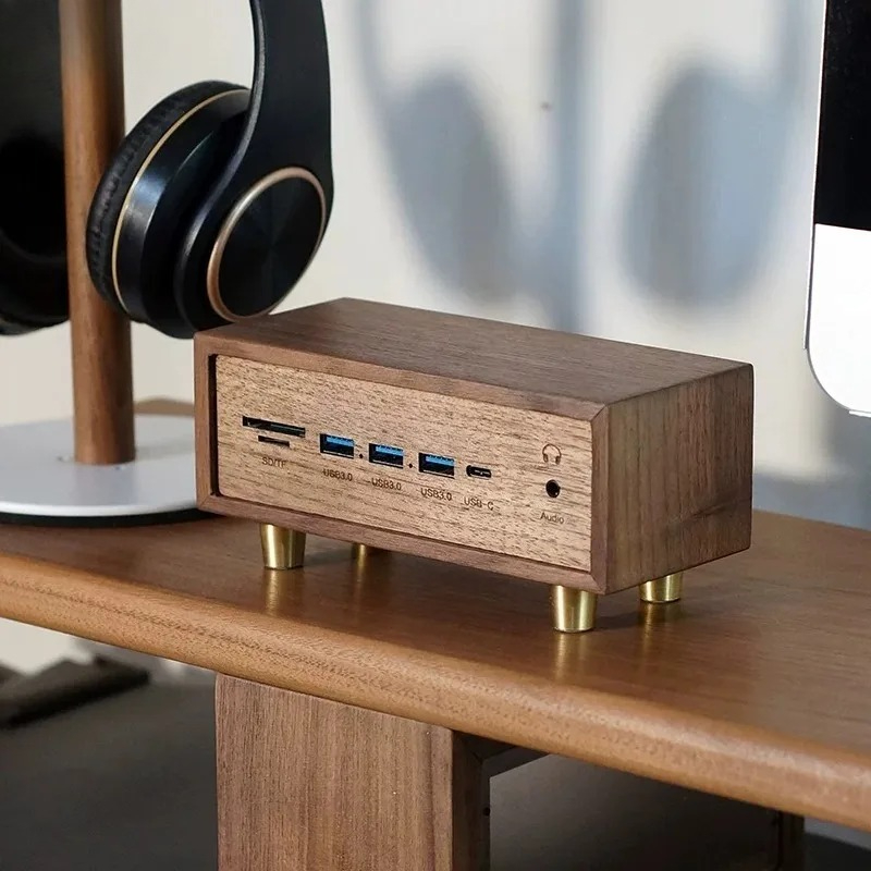 クリエイティブデスクセットアップ 無垢材ブラックウォールナッ - Desk Setup Black And Wood のレビューと価格