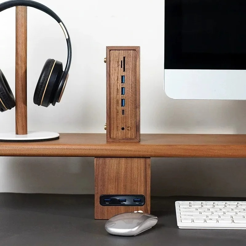 クリエイティブデスクセットアップ 無垢材ブラックウォールナッ - Desk Setup Black And Wood のレビューと価格