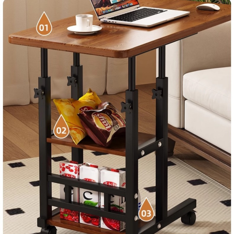 可動式リフティングベッドサイドテーブルベッドサイド小さなテー - Desk Setup For Laptop のレビューと価格