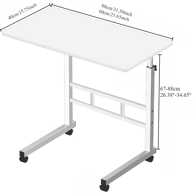 ユニバーサルホイール付きベッドサイドデスク,特大テーブル,高 - Desk Setup For Laptop のレビューと価格