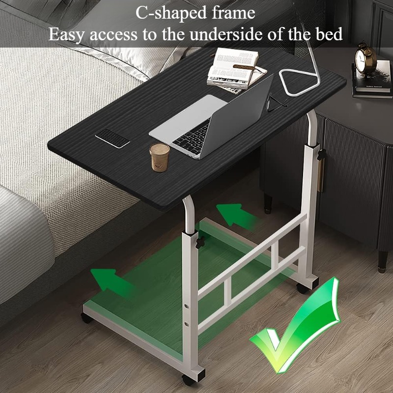 ユニバーサルホイール付きベッドサイドデスク,特大テーブル,高 - Desk Setup For Laptop のレビューと価格