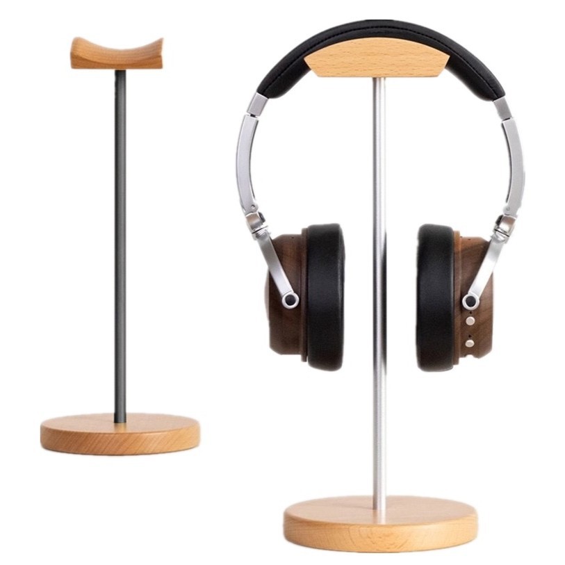 ブラックウォルナット材とアルミニウム製ヘッドホンスタンド、天 - Gaming Setup Desk のレビューと価格