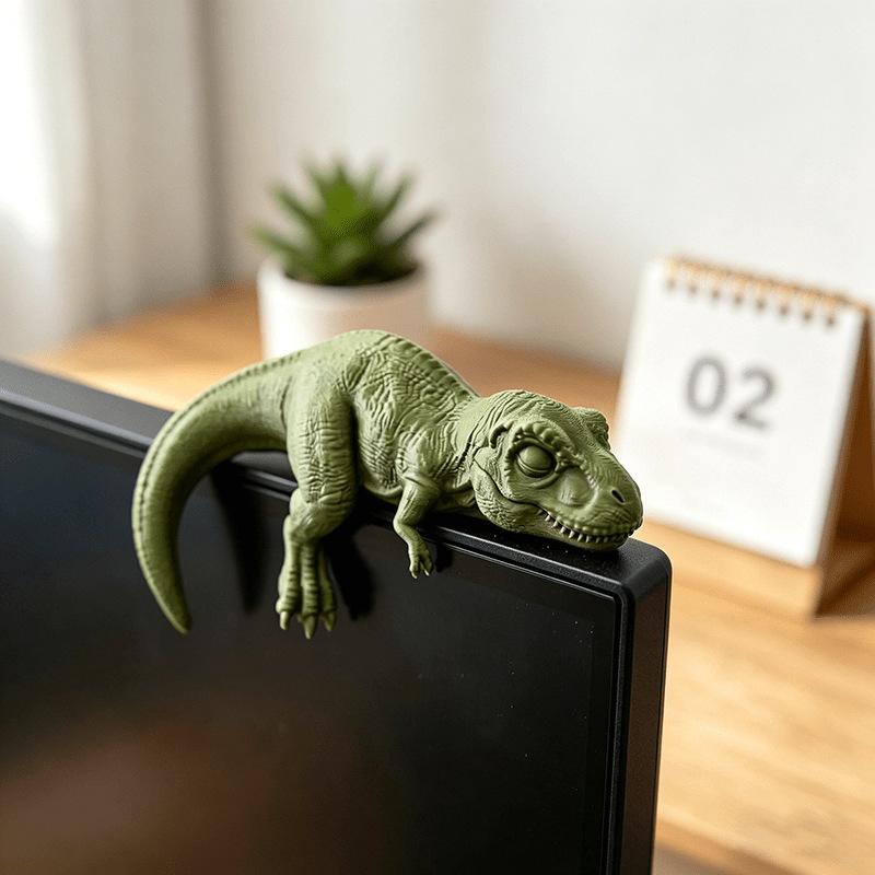 寝ているティラノサウルスレックスのモニターオーナメント、キュ - Desk Setup Gift Ideas のレビューと価格