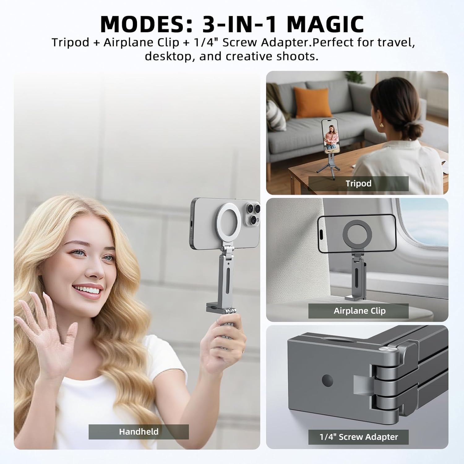 マグネット式自撮りスマホホルダー 旅行必需品 フレキシブル回 - Desk Setup Essentials のレビューと価格