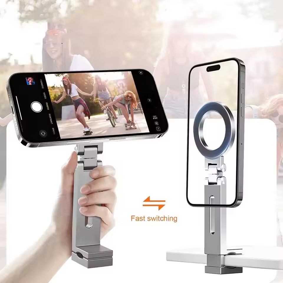 マグネット式自撮りスマホホルダー 旅行必需品 フレキシブル回 - Desk Setup Essentials のレビューと価格