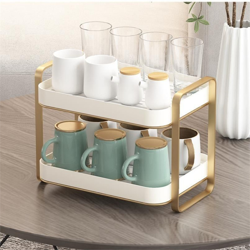 2段カップオーガナイザーラック マグホルダー グラスカップ収 - Desk Setup Shelf のレビューと価格