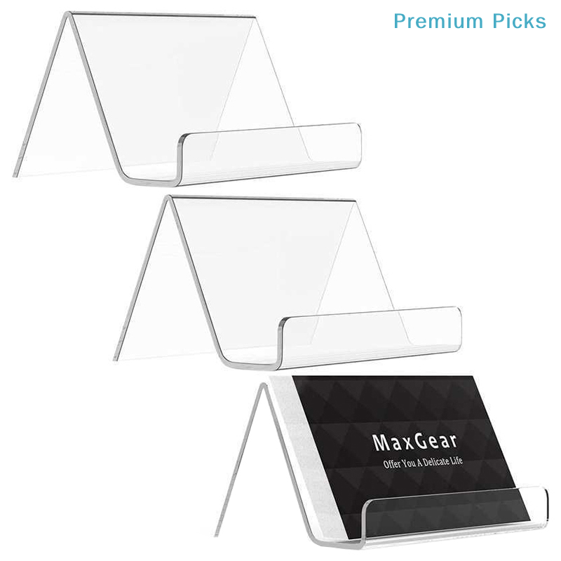 ポータブル透明アクリル製デスクトップ名刺ホルダー テーブルデ - Desk Setup Shelf のレビューと価格