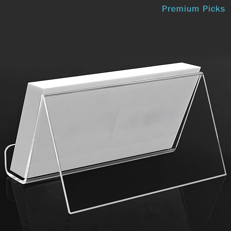 ポータブル透明アクリル製デスクトップ名刺ホルダー テーブルデ - Desk Setup Shelf のレビューと価格