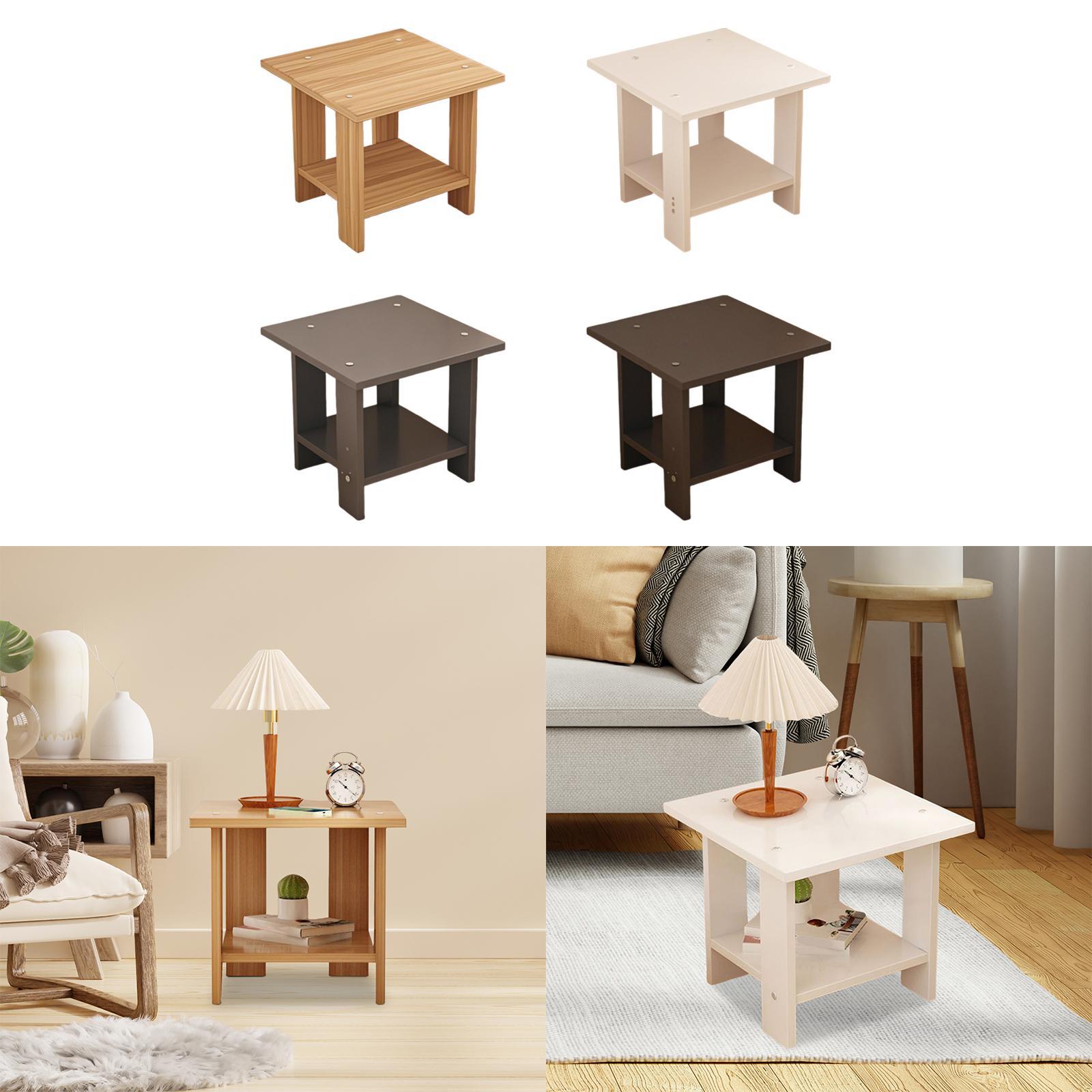 木製二層サイドテーブル多機能頑丈モダン軽量ランプ電話用ラップ - Desk Setup For Laptop のレビューと価格