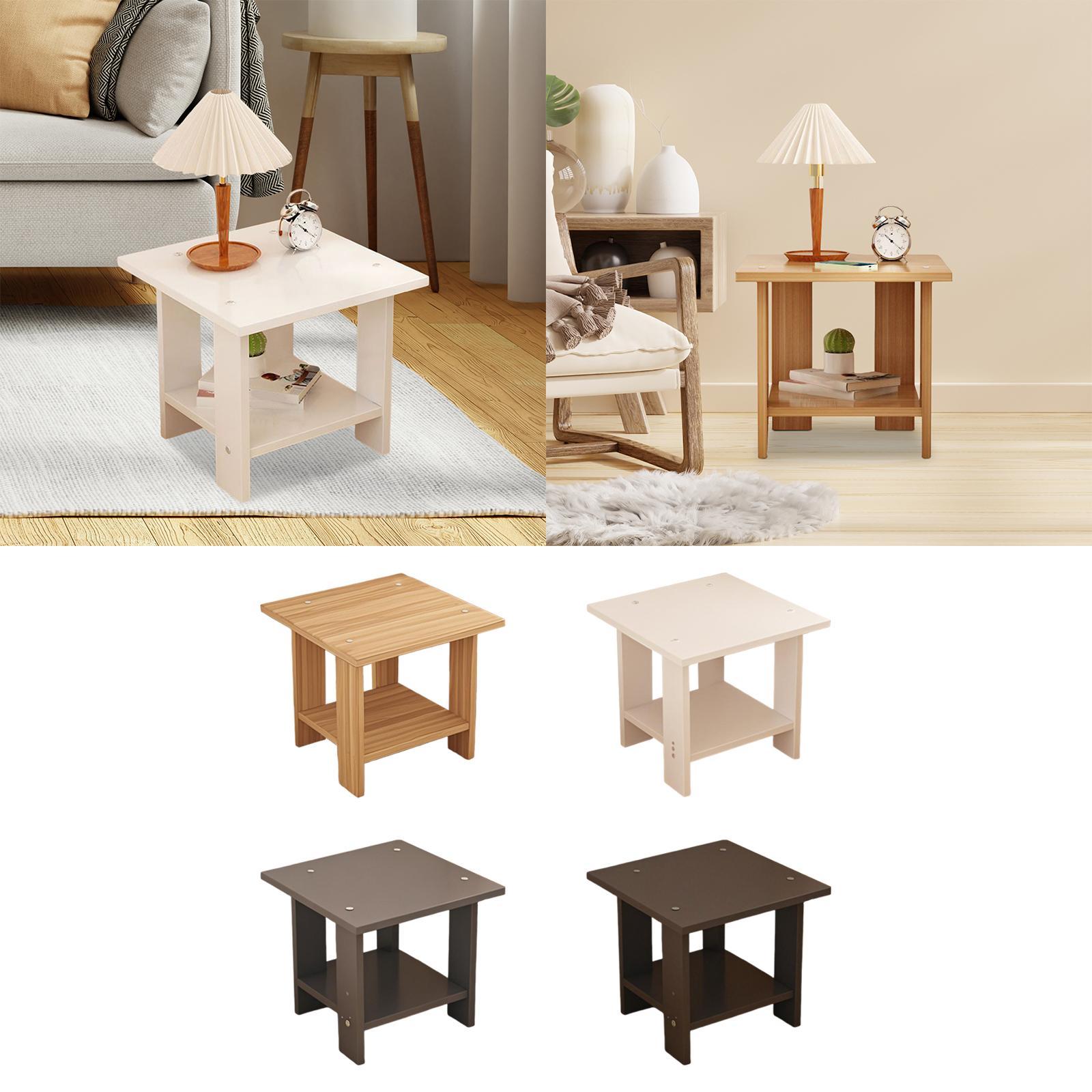 木製二層サイドテーブル多機能頑丈モダン軽量ランプ電話用ラップ - Desk Setup For Laptop のレビューと価格