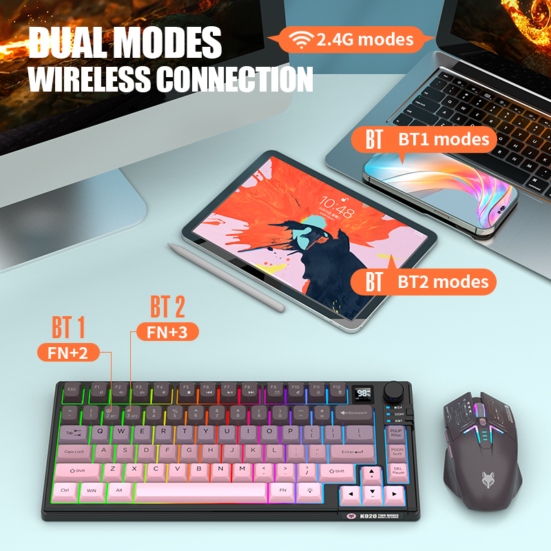 K920 USB 有線ゲームキーボードマウスセットイルミネー - Desk Setup Game のレビューと価格