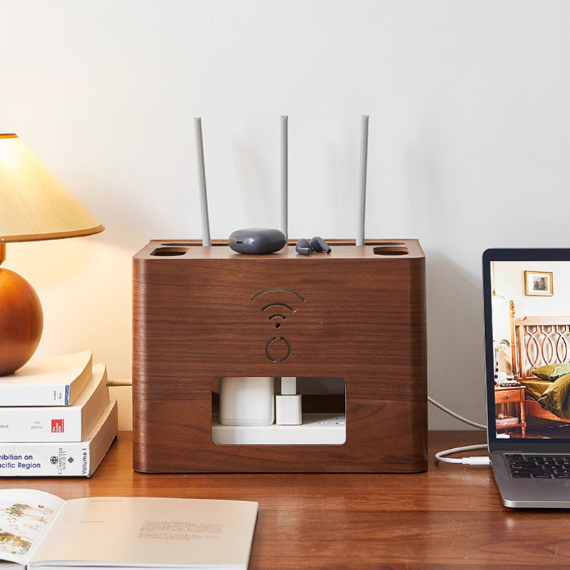 高級 WiFi ルーター収納ボックスデスクトッププラグソケッ - Cable Box Organizer のレビューと価格