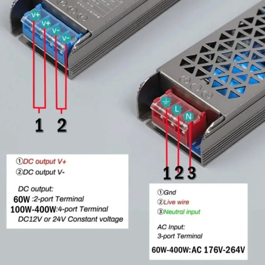 超薄型AC220V〜DC12V/24V LEDスイッチング電 - Power Strip Flat のレビューと価格