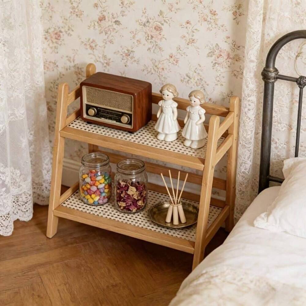 2段式竹製カウンタートップ収納ラック、木製デスクトップオーガ - Desk Setup Shelf のレビューと価格