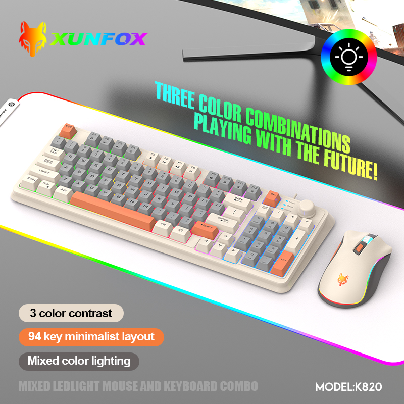 USBケーブル付きキーボードとマウスのセット,照明付き,デス - Desk Setup Game のレビューと価格