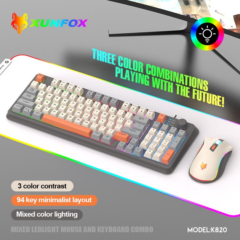 USBケーブル付きキーボードとマウスのセット,照明付き,デス - Desk Setup Game のレビューと価格