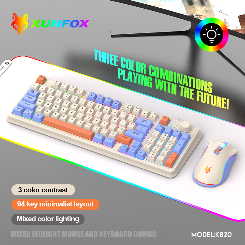 USBケーブル付きキーボードとマウスのセット,照明付き,デス - Desk Setup Game のレビューと価格