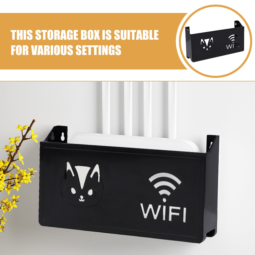 装飾的なルーター収納ボックス。壁に取り付け可能で、穴あけ不要 - Cable Box Organizer のレビューと価格