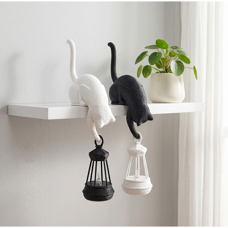 猫の反転棚フック吊り下げランタンデスクオーナメント装飾品、自 - Desk Setup Shelf のレビューと価格